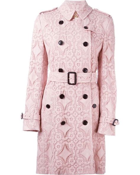 burberry pink lace coat|Burberry coat size 50.